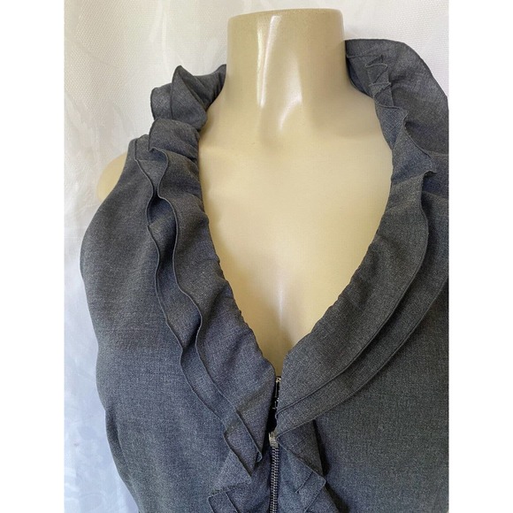 Escada Sport Sheath Dress V Neck Sleeveless Wool Ruffled Belt Lined Zip … - Picture 5 of 12